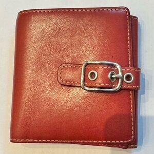 Coach Red Leather compact Wallet & change holder